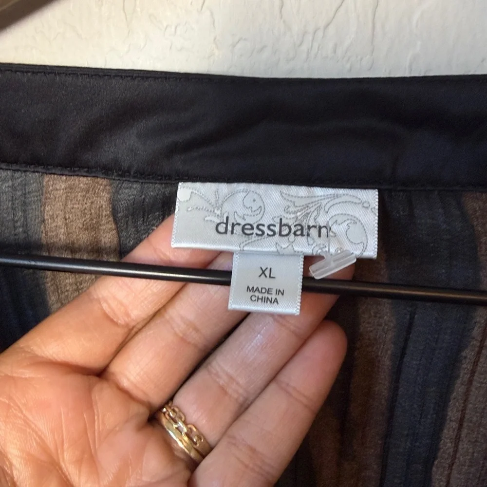 Dress Barn Sequin Animal Print Sheer Crinkle Shirt Blouse Size XL - Picture 3 of 6